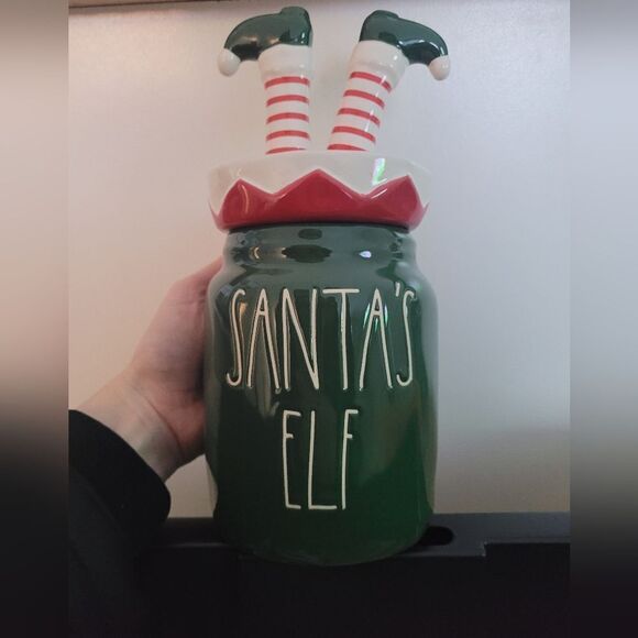 Rae dunn Christmas Santas Elf canister / cookie jar - Picture 1 of 4